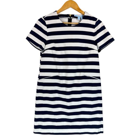 NWT Draper James Nassau Stripe Shift Dress Navy/White Pocket Size 4 DR0270 - Picture 5 of 10